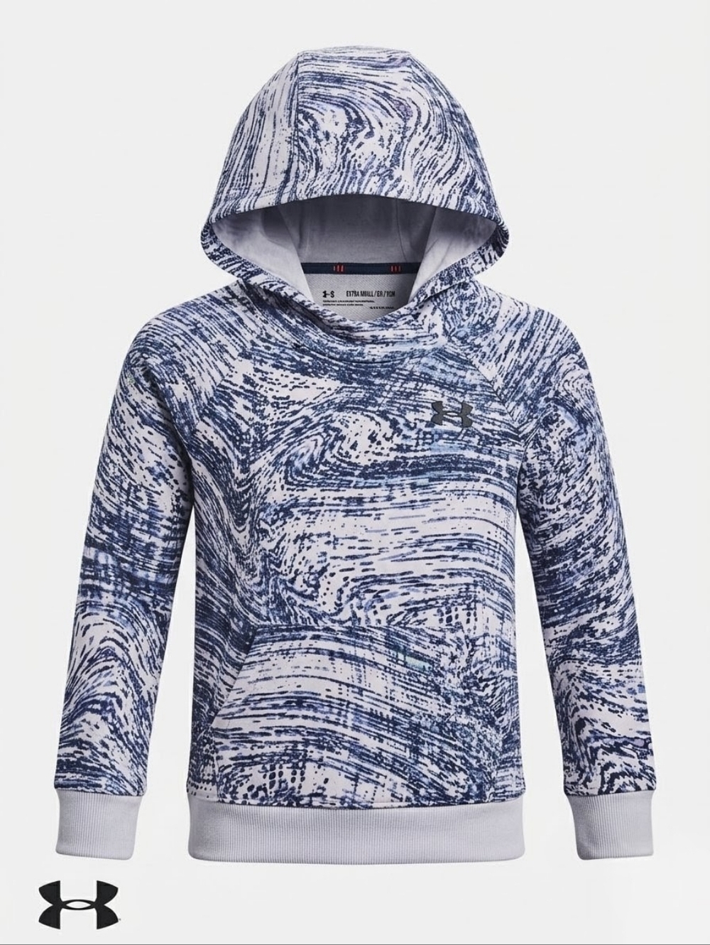 Under Armour Girls Hoodie Youth Small YSM Blue Fleece Pullover Running Sporty
